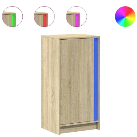 vidaXL Dressoir met LED 42,5x34x85 cm bewerkt hout sonoma eikenkleurig afbeelding2 - 1