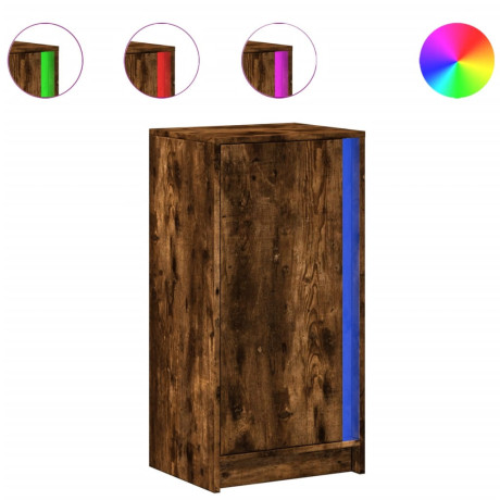 vidaXL Dressoir met LED 42,5x34x85 cm bewerkt hout gerookt eikenkleur afbeelding2 - 1