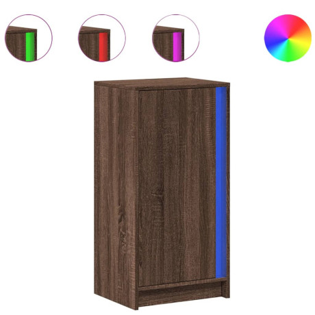 vidaXL Dressoir met LED 42,5x34x85 cm bewerkt hout bruin eikenkleur afbeelding2 - 1