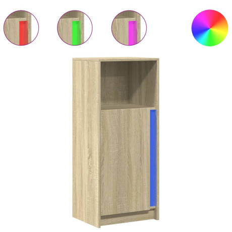 vidaXL Dressoir met LED 42,5x34x100 cm bewerkt hout sonoma eikenkleur afbeelding2 - 1