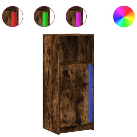 vidaXL Dressoir met LED 42,5x34x100 cm bewerkt hout gerookt eikenkleur afbeelding2 - 1
