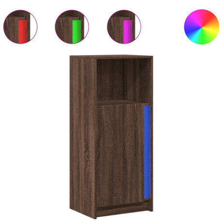 vidaXL Dressoir met LED 42,5x34x100 cm bewerkt hout bruin eikenkleur afbeelding2 - 1
