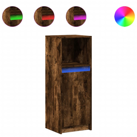 vidaXL Dressoir met LED 38x34x100 cm bewerkt hout gerookt eikenkleurig afbeelding2 - 1