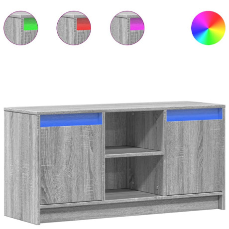 vidaXL Tv-meubel met LED 100x34x50 cm bewerkt hout grijs sonoma eiken afbeelding2 - 1
