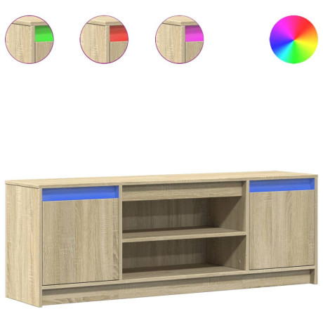 vidaXL Tv-meubel met LED 139,5x34x50 cm bewerkt hout sonoma eikenkleur afbeelding2 - 1
