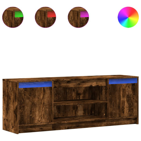vidaXL Tv-meubel met LED 139,5x34x50 cm bewerkt hout gerookt eiken afbeelding2 - 1