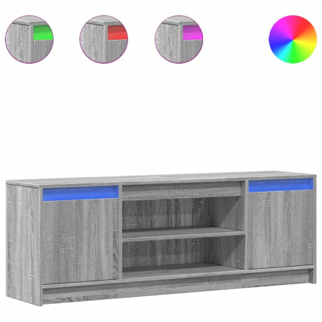 vidaXL Tv-meubel met LED 139,5x34x50 cm bewerkt hout grijs sonoma afbeelding2 - 1