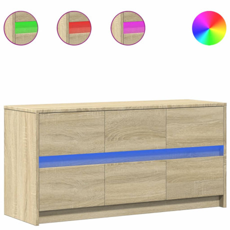 vidaXL Tv-meubel met LED 100x34x50 cm bewerkt hout sonoma eikenkleurig afbeelding2 - 1