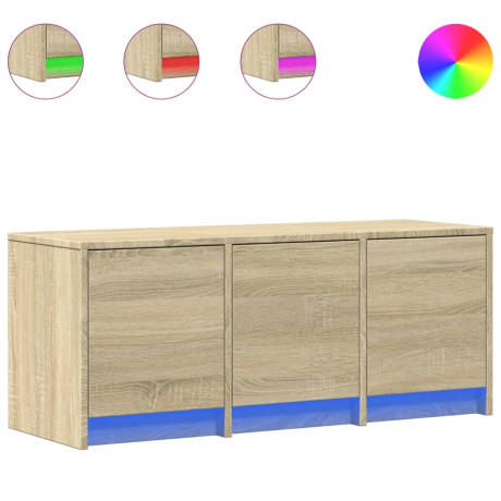 vidaXL Tv-meubel met LED 97x34x40 cm bewerkt hout sonoma eikenkleurig afbeelding2 - 1