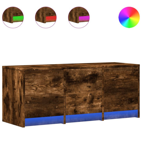 vidaXL Tv-meubel met LED 97x34x40 cm bewerkt hout gerookt eikenkleur afbeelding2 - 1