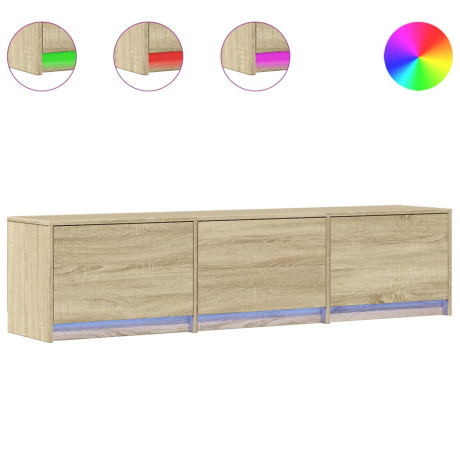 vidaXL Tv-meubel met LED 165x34x40 cm bewerkt hout sonoma eikenkleurig afbeelding2 - 1
