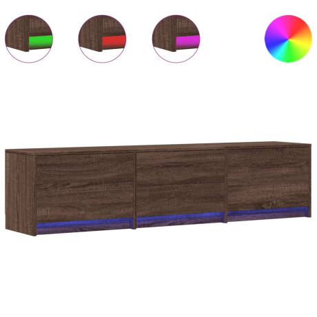 vidaXL Tv-meubel met LED 165x34x40 cm bewerkt hout bruin eikenkleurig afbeelding2 - 1