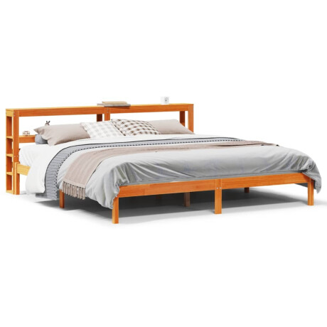 vidaXL Bedframe met hoofdbord massief grenenhout wasbruin 180x200 cm afbeelding2 - 1