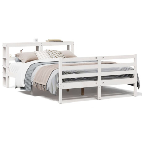 vidaXL Bedframe zonder matras massief grenenhout wit 135x190 cm afbeelding2 - 1