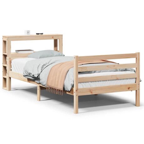 vidaXL Bedframe met hoofdbord massief grenenhout 100x200 cm afbeelding2 - 1