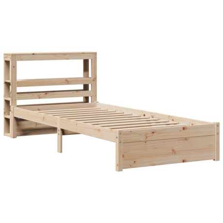 vidaXL Bedframe met hoofdbord massief grenenhout 75x190 cm afbeelding2 - 1