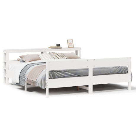 vidaXL Bedframe zonder matras massief grenenhout wit 180x200 cm afbeelding2 - 1