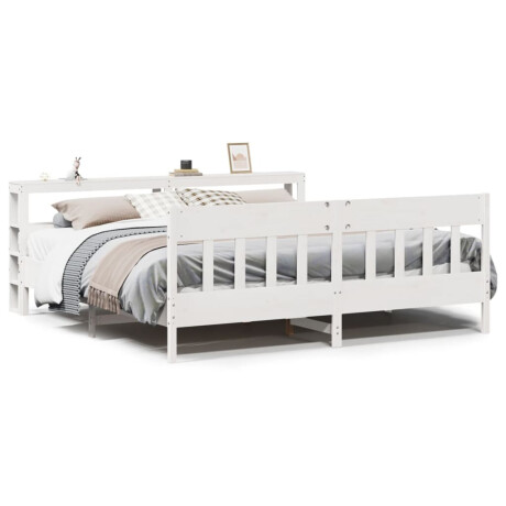 vidaXL Bedframe zonder matras massief grenenhout wit 180x200 cm afbeelding2 - 1