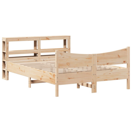 vidaXL Bedframe met hoofdbord massief grenenhout 150x200 cm afbeelding2 - 1
