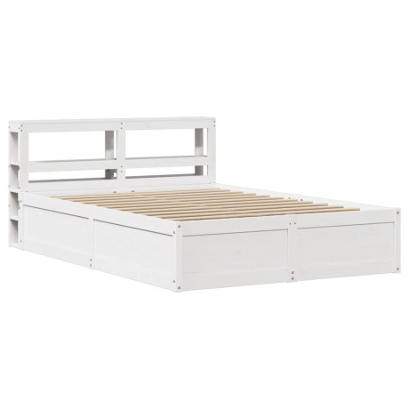 vidaXL Bedframe met hoofdbord massief grenenhout wit 120x190 cm afbeelding2 - 1