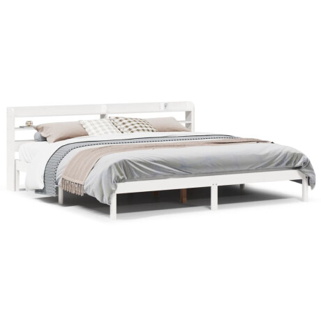 vidaXL Bedframe zonder matras massief grenenhout wit 180x200 cm afbeelding2 - 1