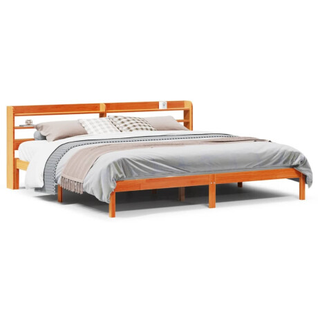 vidaXL Bedframe met hoofdbord massief grenenhout wasbruin 180x200 cm afbeelding2 - 1