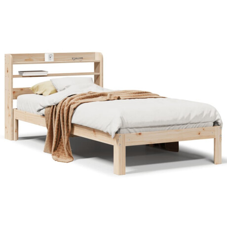 vidaXL Bedframe met hoofdbord massief grenenhout 100x200 cm afbeelding2 - 1