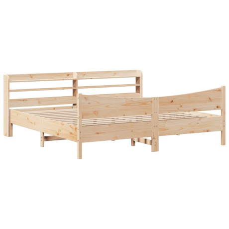vidaXL Bedframe met hoofdbord massief grenenhout 200x200 cm afbeelding2 - 1