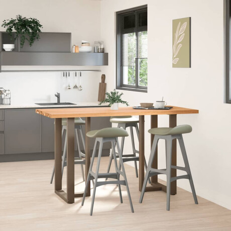 vidaXL Bartafel rechthoekig 180x80x92 cm massief eikenhout lichtbruin afbeelding2 - 1