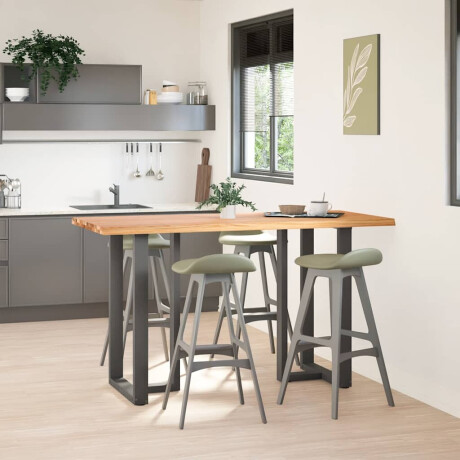 vidaXL Bartafel met natuurlijke rand 180x80x92 cm massief eikenhout afbeelding2 - 1