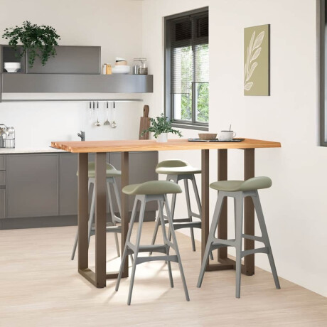 vidaXL Bartafel met natuurlijke rand 180x80x102 cm massief eikenhout afbeelding2 - 1