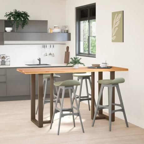 vidaXL Bartafel met natuurlijke rand 200x80x92 cm massief eikenhout afbeelding2 - 1