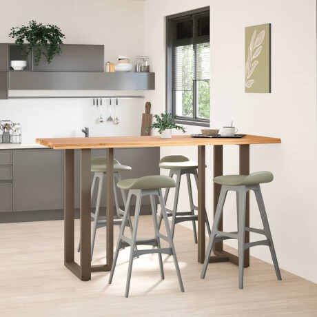 vidaXL Bartafel rechthoekig boomrand 200x80x112 cm massief eikenhout afbeelding2 - 1