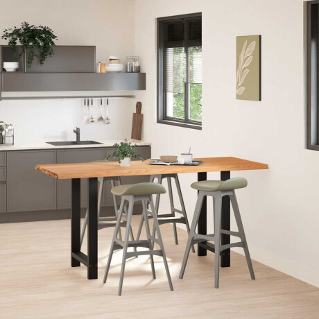 vidaXL Bartafel rechthoekig 200x80x92 cm massief eikenhout lichtbruin afbeelding2 - 1