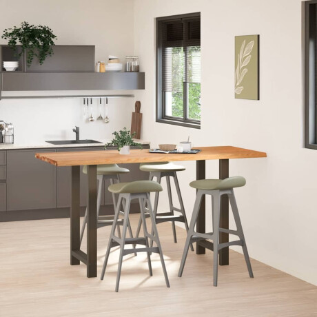 vidaXL Bartafel rechthoekig 200x80x102 cm massief eikenhout lichtbruin afbeelding2 - 1