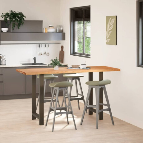 vidaXL Bartafel rechthoekig 200x80x112 cm massief eikenhout lichtbruin afbeelding2 - 1