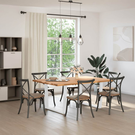 vidaXL Eettafel rechthoekig 180x120x74 cm massief eikenhout afbeelding2 - 1