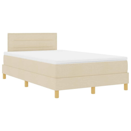 vidaXL Boxspringbed met matras met matras Crème 120 x 190 cm Stof afbeelding2 - 1