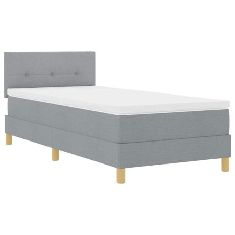 vidaXL Boxspringbed met kussen Lichtgrijs 90 x 190 cm Stof afbeelding2 - 1