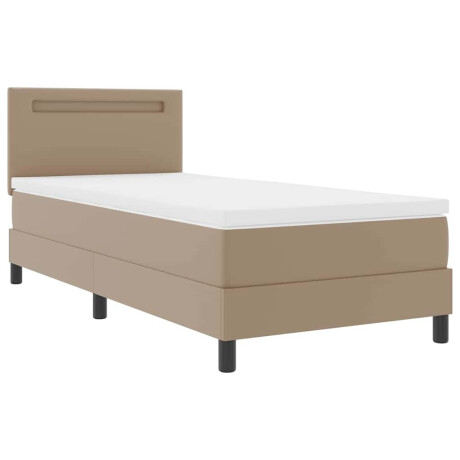 vidaXL Boxspringbed met matras Cappuccino 90 x 200 cm Kunstleer afbeelding2 - 1
