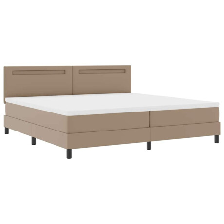 vidaXL Bedframe met matras Cappuccino 200 x 200 cm Kunstleer afbeelding2 - 1