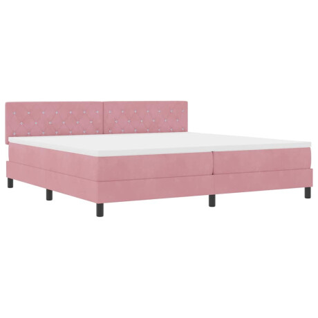 vidaXL Boxspringbed met Matras met matras Roze 200 x 200 cm Stof afbeelding2 - 1