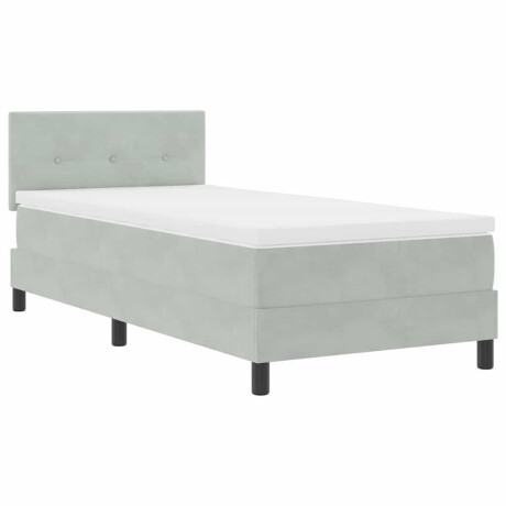 vidaXL Boxspringbed met Matras met matras Lichtgrijs 80 x 200 cm Stof afbeelding2 - 1