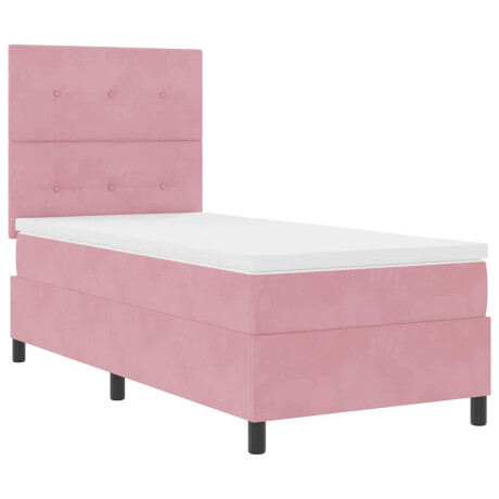 vidaXL Boxspring bed met matras Roze 80 x 200 cm Fluweel afbeelding2 - 1