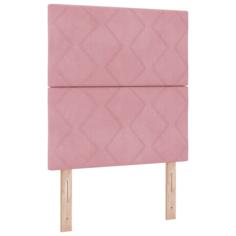 vidaXL Boxspringbed met matras met hoofdeinde Roze 80 x 200 cm Fluweel afbeelding2 - 1