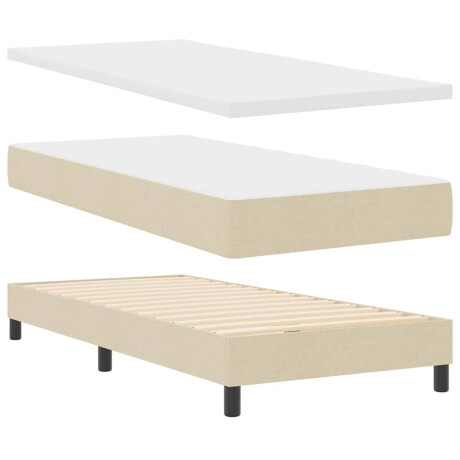 vidaXL Boxspringbed met matras met matras Crème 80 x 200 cm Stof afbeelding2 - 1