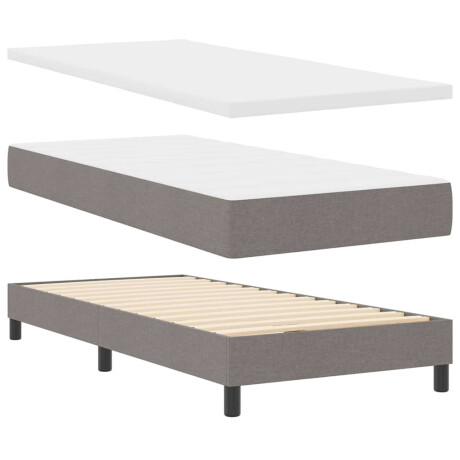 vidaXL Boxspringbed met matras met matras Taupe 90 x 190 cm Stof afbeelding2 - 1