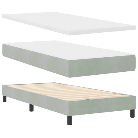 vidaXL Boxspringbed met donkergrijs fluwelen matras 80x200 cm afbeelding2 - 1