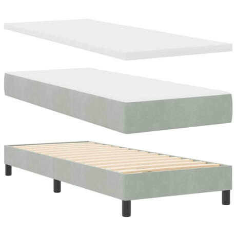 vidaXL Boxspringbed met donkergrijs fluwelen matras 80x200 cm afbeelding2 - 1