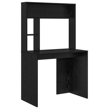 vidaXL Bureau met plank Zwart Eiken 91 x 50 x 149 cm Bewerkt hout afbeelding2 - 1
